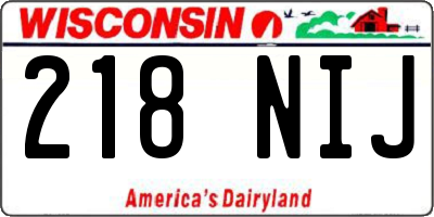 WI license plate 218NIJ