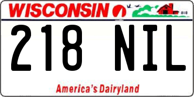 WI license plate 218NIL