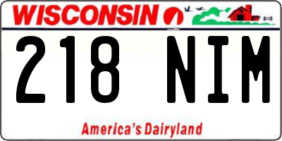 WI license plate 218NIM