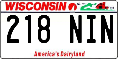 WI license plate 218NIN