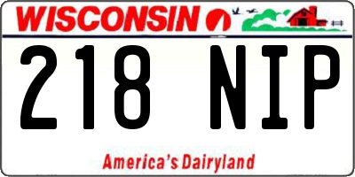 WI license plate 218NIP