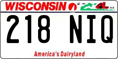WI license plate 218NIQ