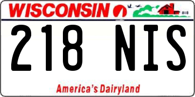WI license plate 218NIS
