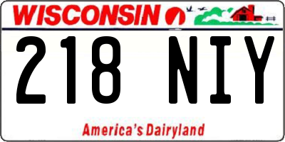 WI license plate 218NIY