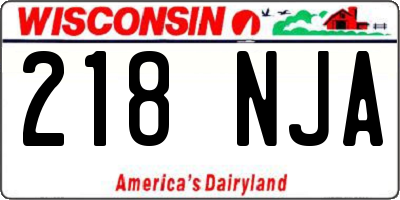 WI license plate 218NJA