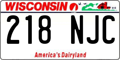 WI license plate 218NJC