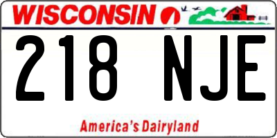 WI license plate 218NJE