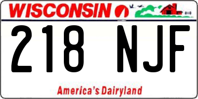 WI license plate 218NJF