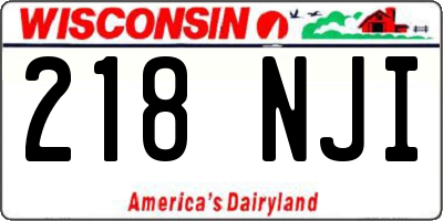 WI license plate 218NJI