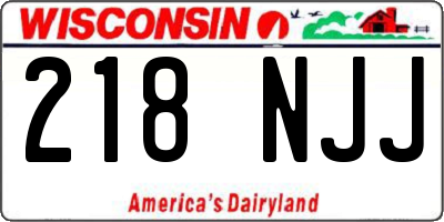 WI license plate 218NJJ