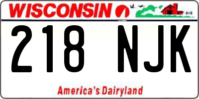 WI license plate 218NJK