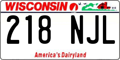 WI license plate 218NJL