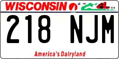 WI license plate 218NJM