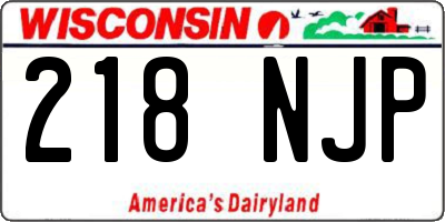 WI license plate 218NJP
