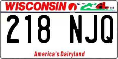 WI license plate 218NJQ