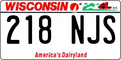 WI license plate 218NJS