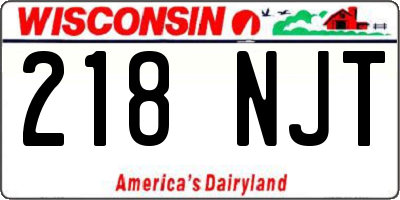 WI license plate 218NJT
