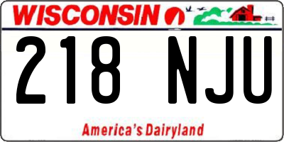 WI license plate 218NJU