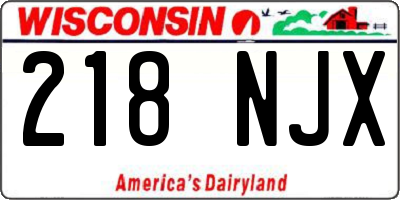WI license plate 218NJX