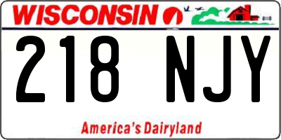 WI license plate 218NJY