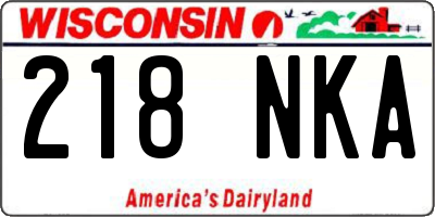 WI license plate 218NKA