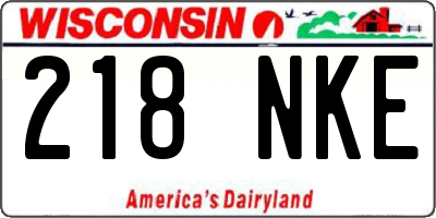 WI license plate 218NKE