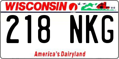 WI license plate 218NKG