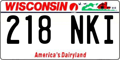 WI license plate 218NKI