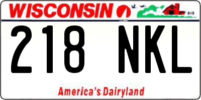 WI license plate 218NKL