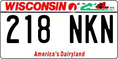 WI license plate 218NKN