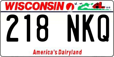 WI license plate 218NKQ