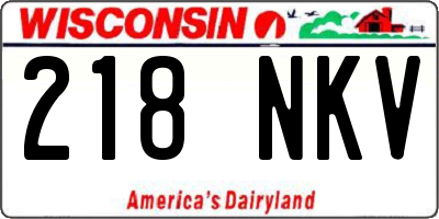 WI license plate 218NKV