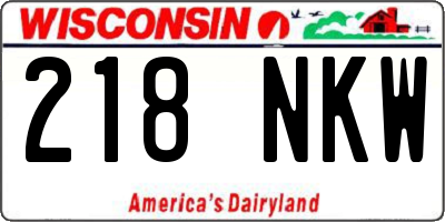 WI license plate 218NKW