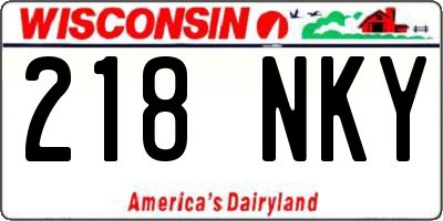 WI license plate 218NKY