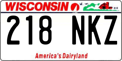 WI license plate 218NKZ
