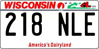 WI license plate 218NLE