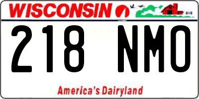 WI license plate 218NMO
