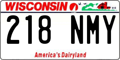 WI license plate 218NMY