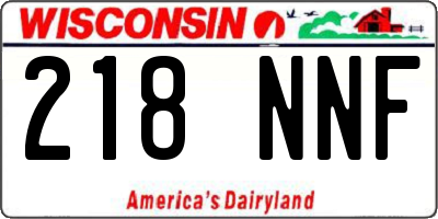 WI license plate 218NNF