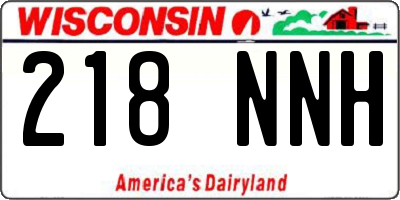 WI license plate 218NNH