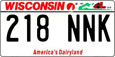 WI license plate 218NNK