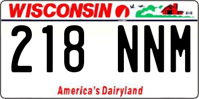 WI license plate 218NNM