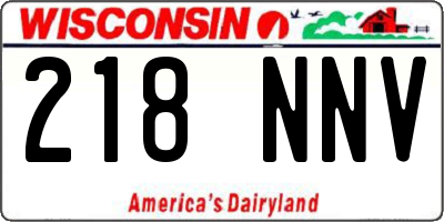 WI license plate 218NNV