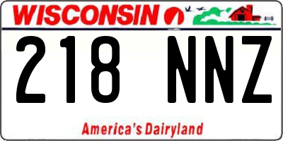 WI license plate 218NNZ