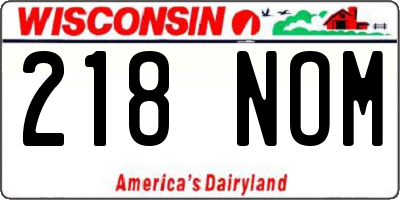 WI license plate 218NOM