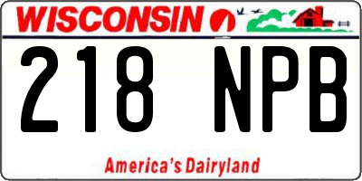 WI license plate 218NPB