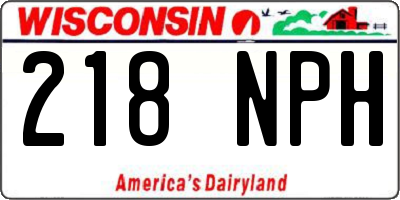 WI license plate 218NPH