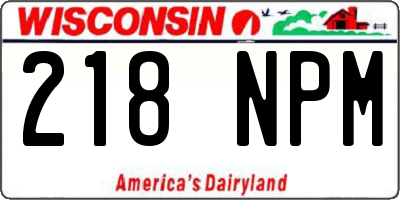WI license plate 218NPM
