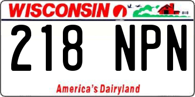 WI license plate 218NPN