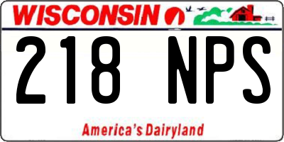 WI license plate 218NPS